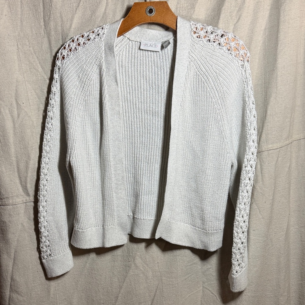 Place Ivory Lace-Detail Sweater